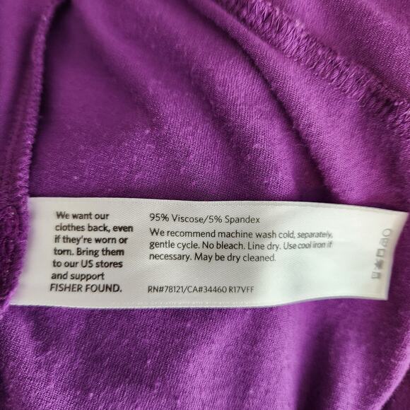 Eileen Fisher Asymmetrical Hem Tunic Top Size Small Purple Minimalist Lagenlook - Picture 7 of 7